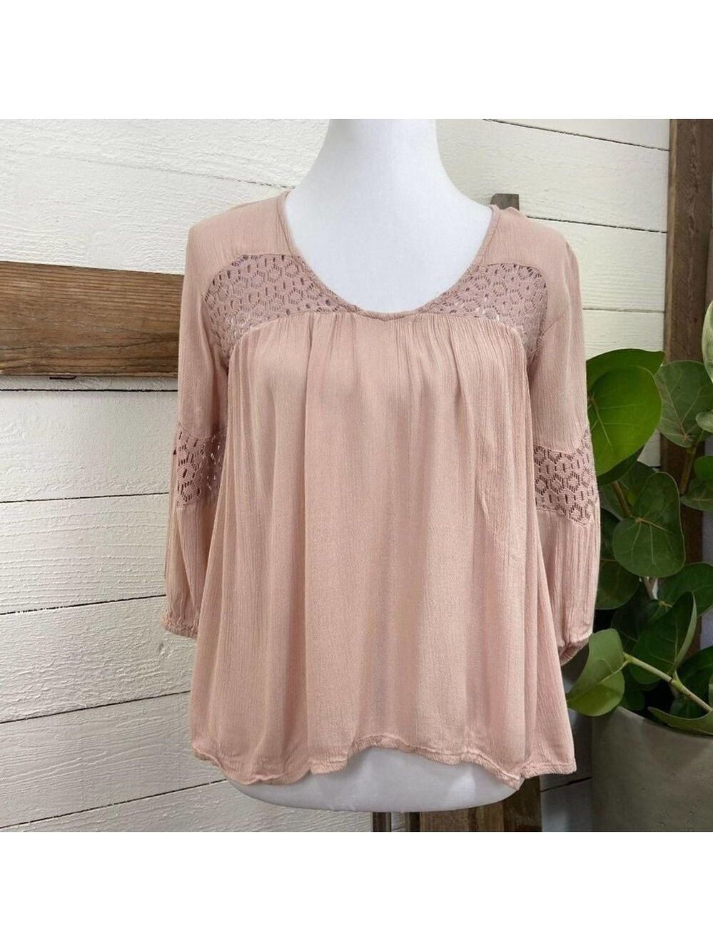O’Neill Tunic Blouse Scoop Neck Long Sleeve XS